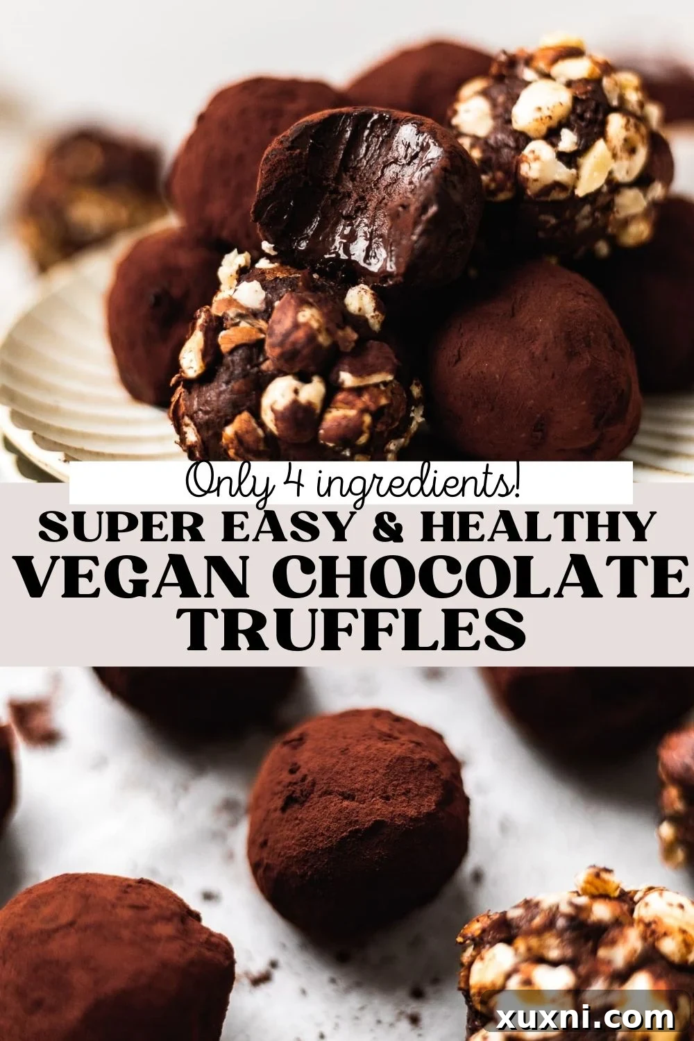 EASY Vegan Chocolate Truffles (4 Ingredients!)