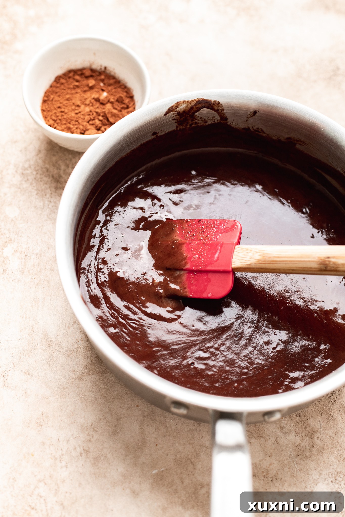 melted vegan chocolate truffle mixture