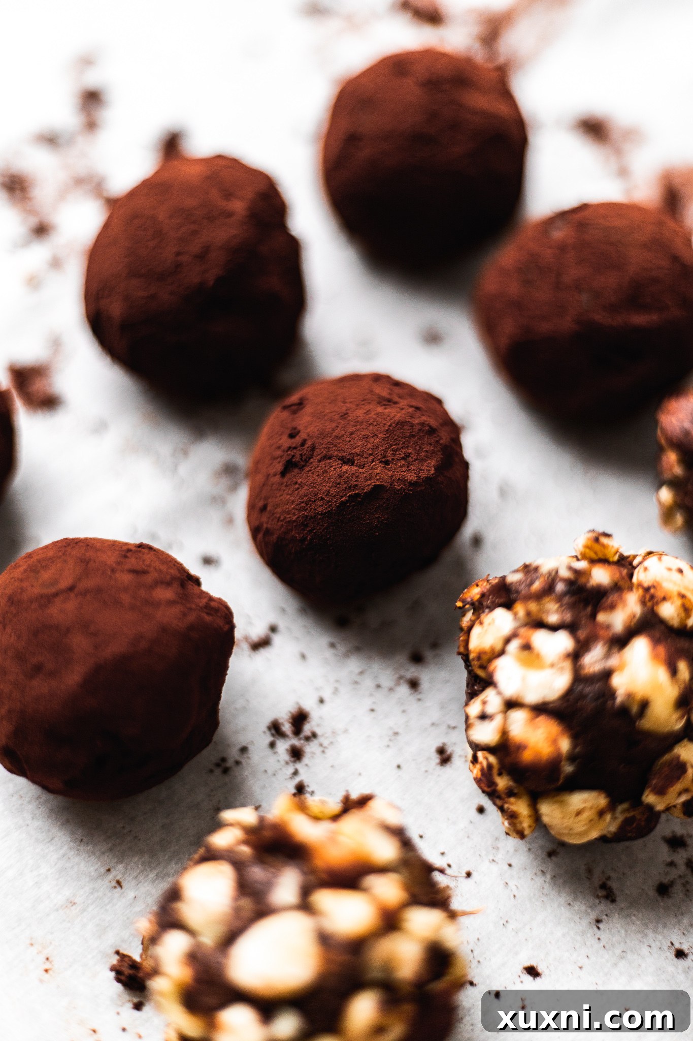 rolled vegan chocolate truffles