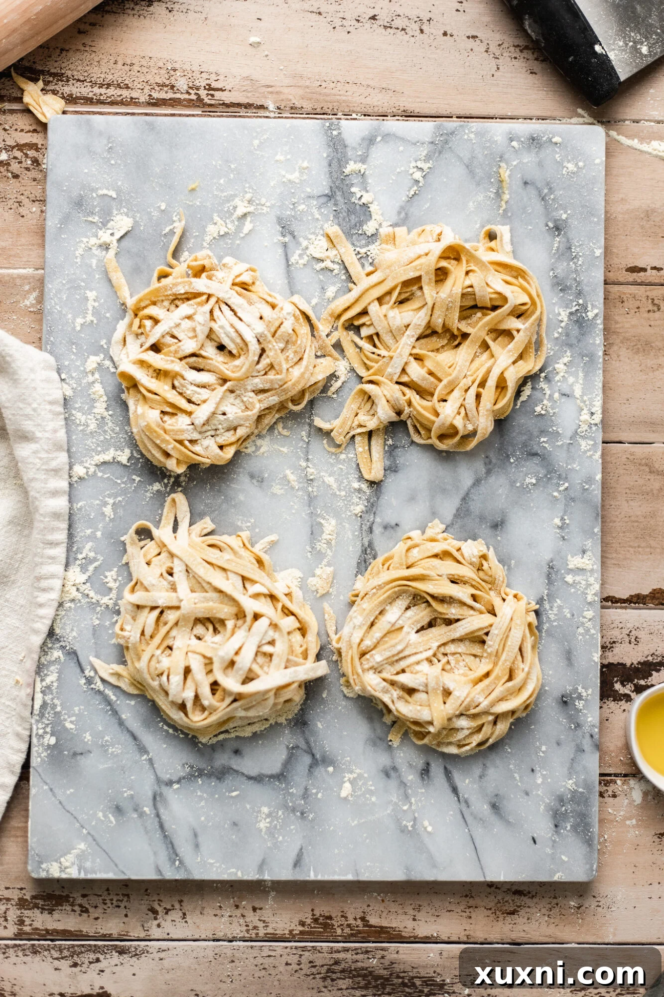 Best homemade vegan pasta, served with a delicious sauce.