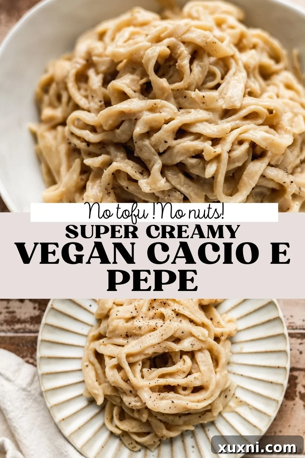 Unbelievably Creamy Nut-Free Vegan Cacio e Pepe 8 A beautiful Pinterest-optimized image of creamy nut-free vegan cacio e pepe, perfect for saving and sharing.