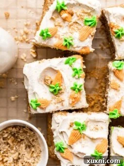 BEST Ever Vegan Carrot Cake Bars (Gluten Free!)