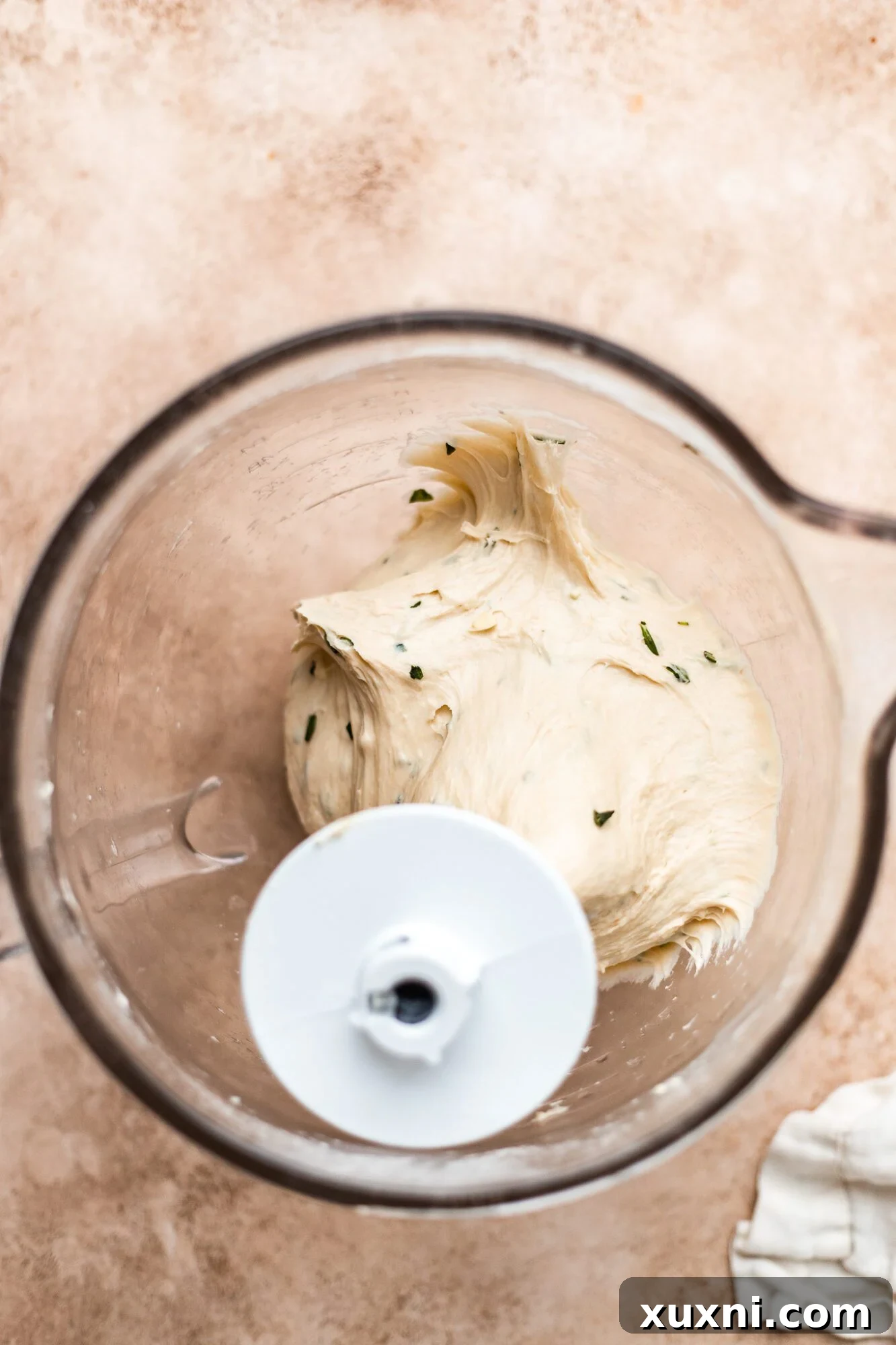 smooth, elastic enriched dough after kneading in a stand mixer