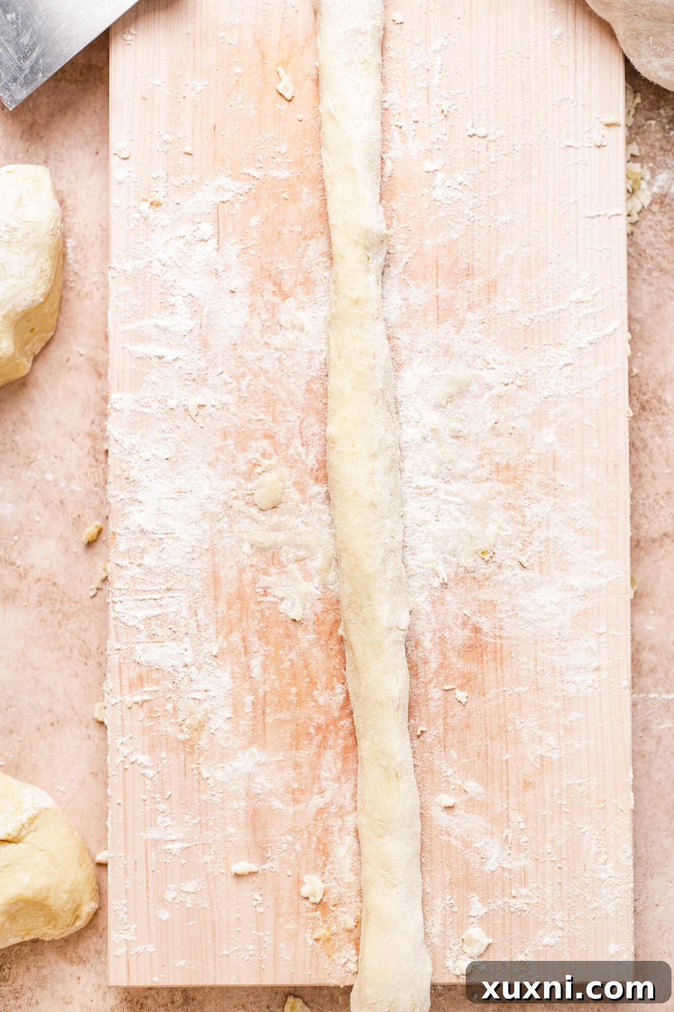 gnocchi dough rolled