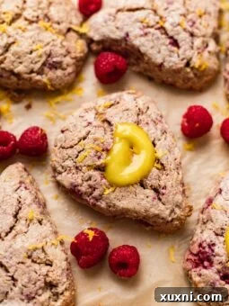 Vegan raspberry scones ready to be served
