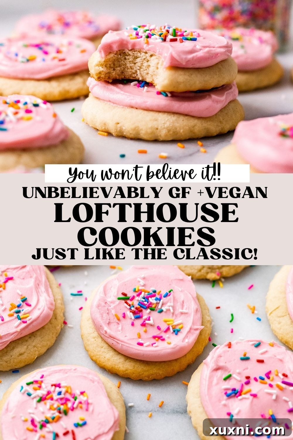 vegan Lofthouse Cookies recipe Pinterest pin image