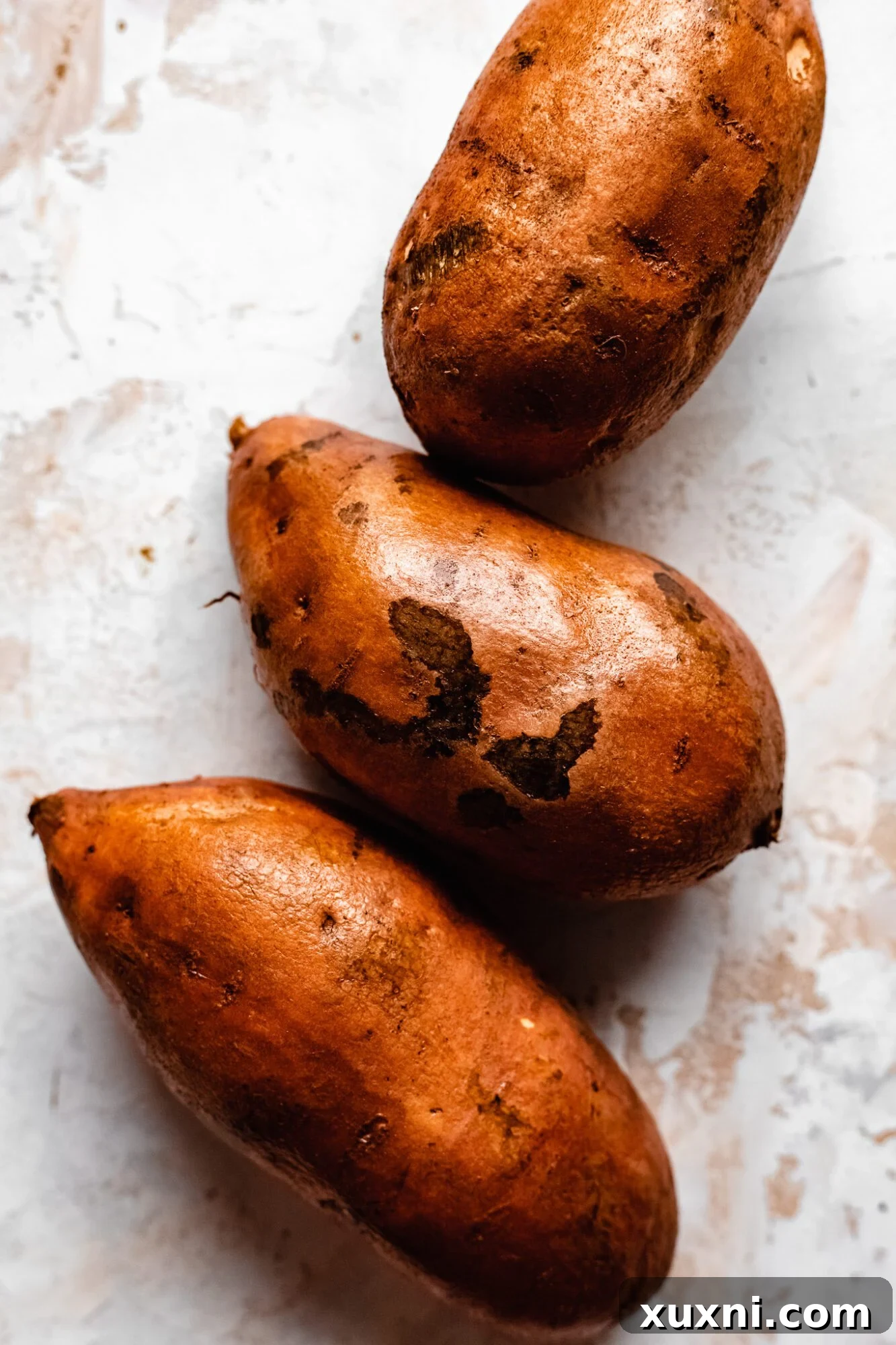 washed prepared sweet potatoes