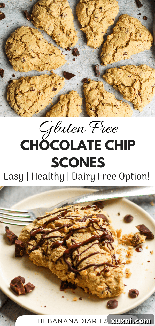 pinterest image for gluten free chocolate chip scones