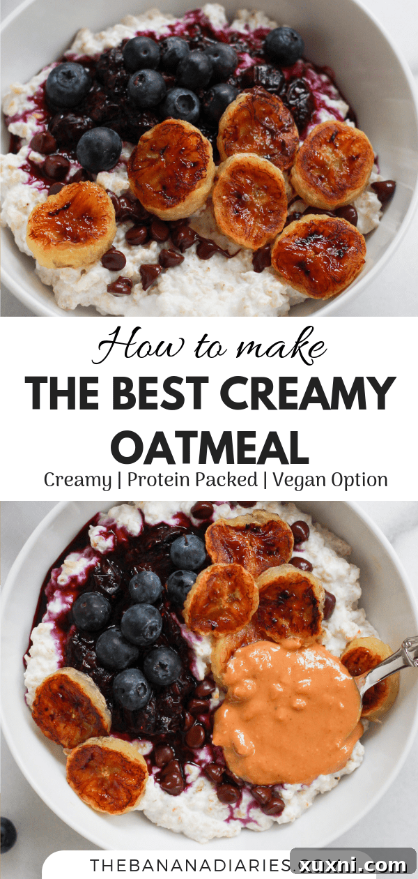 Pinterest graphic featuring a basic oatmeal recipe