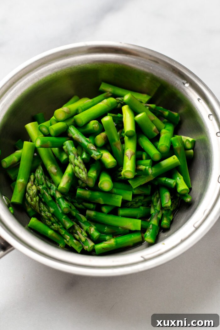 cooking the asparagus