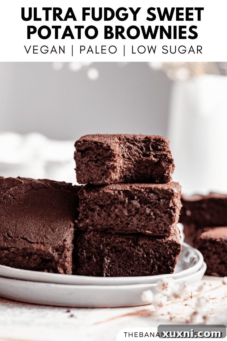 another Pinterest graphic for Paleo sweet potato brownies, emphasizing their healthy qualities