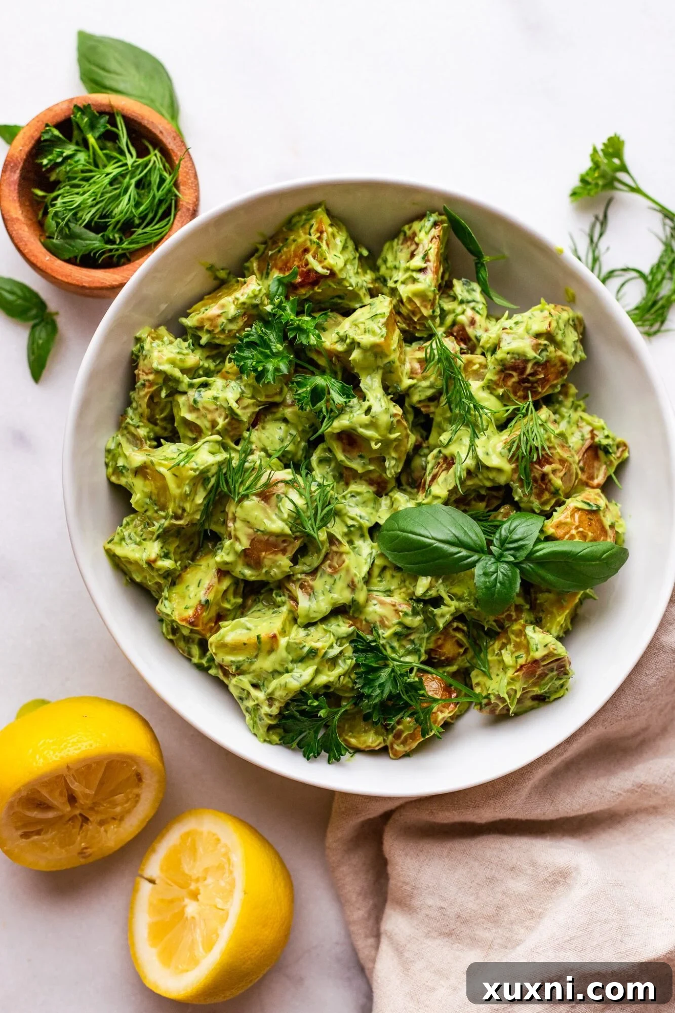 Easy & Simple Vegan Herbed Potato Salad (Healthy + Dairy Free!)