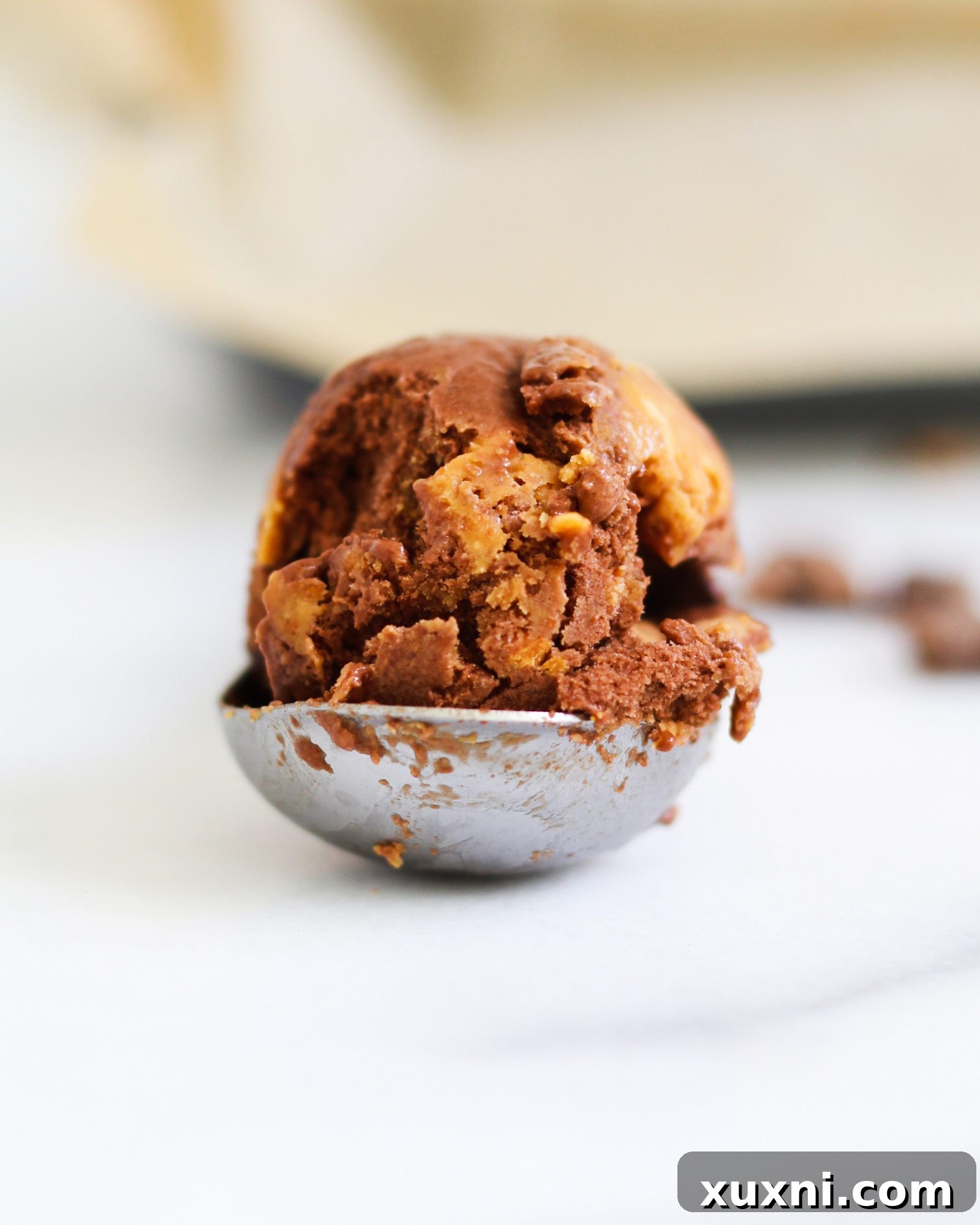 single scoop of chocolate nice cream