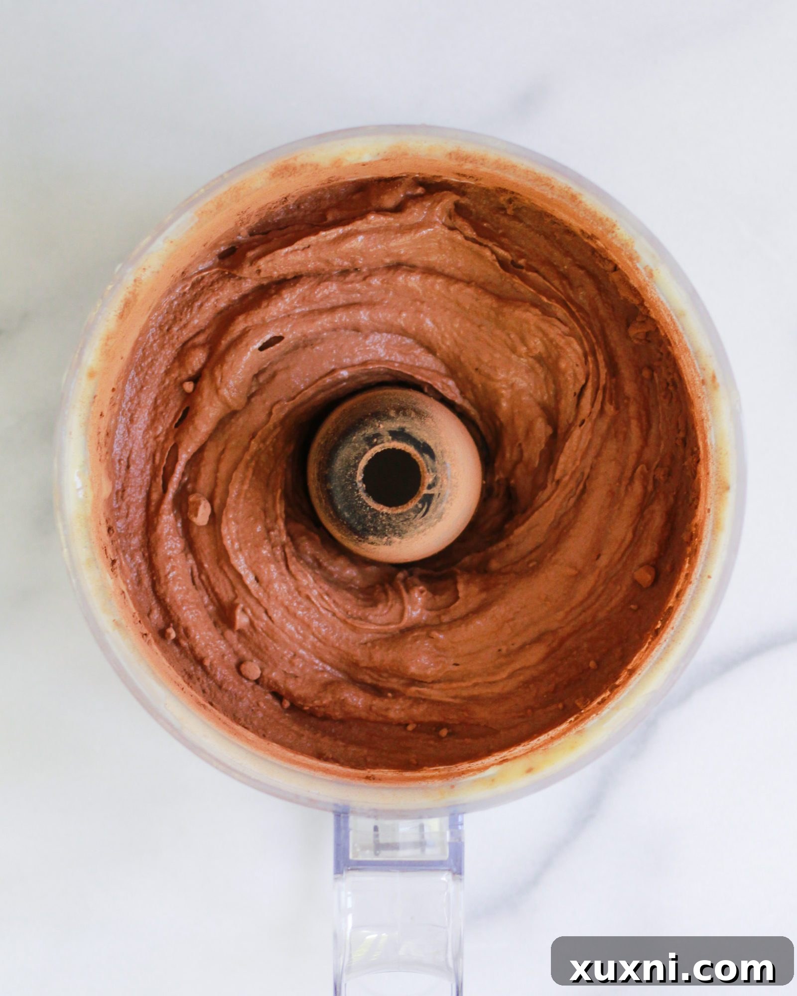 chocolate nice cream in food processor