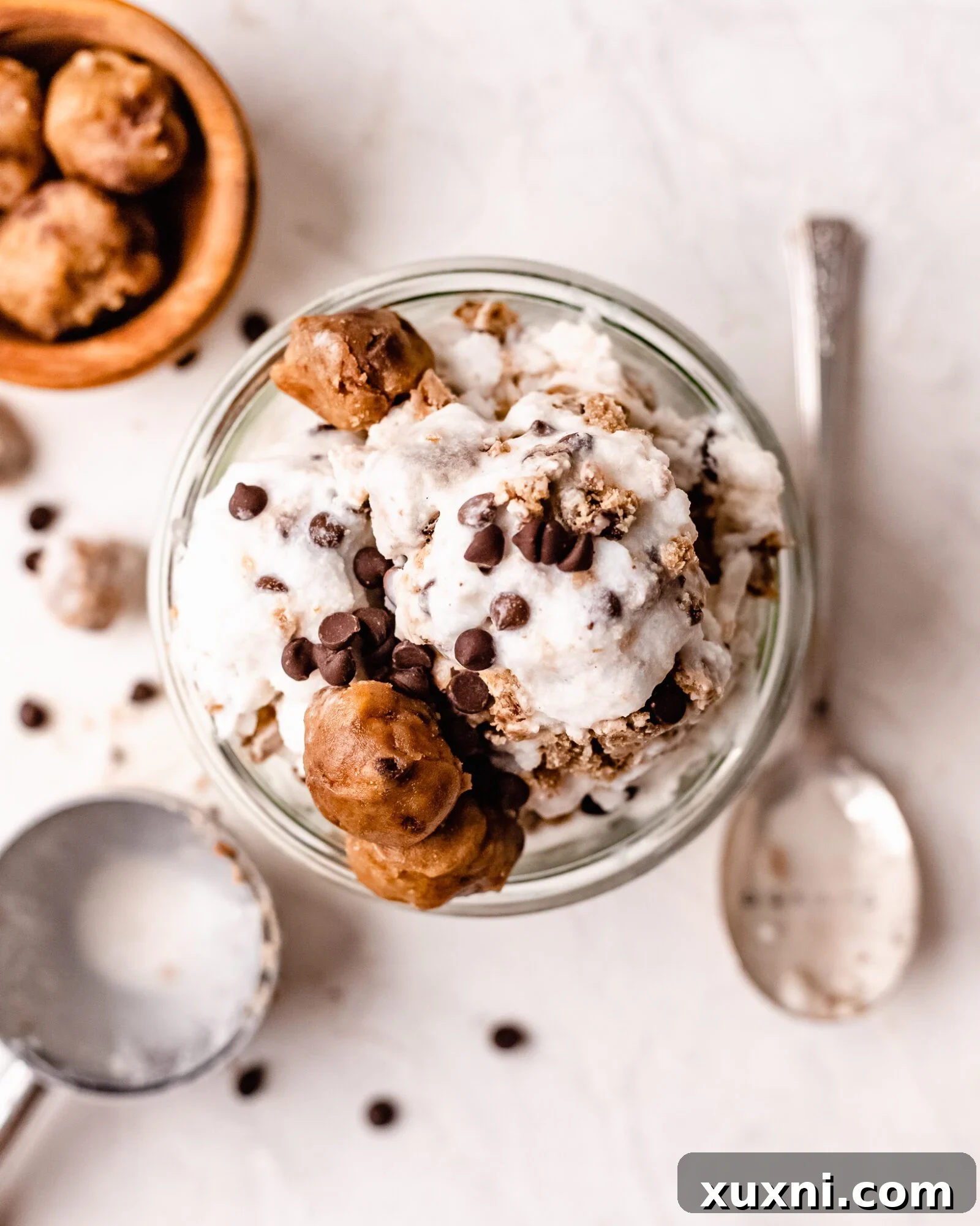 bowl of cookie dough ice cream