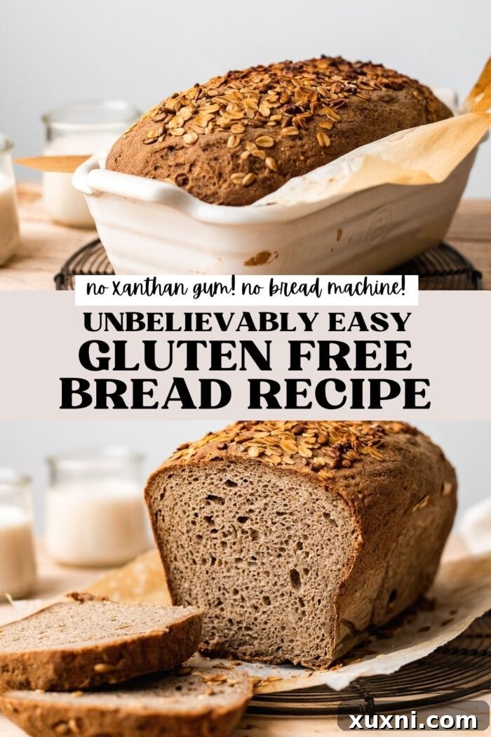 Your Perfect Gluten-Free Sandwich Bread: Homemade, Egg & Dairy-Free 13 A Pinterest pin image featuring the delicious gluten-free bread recipe, inviting users to save it.