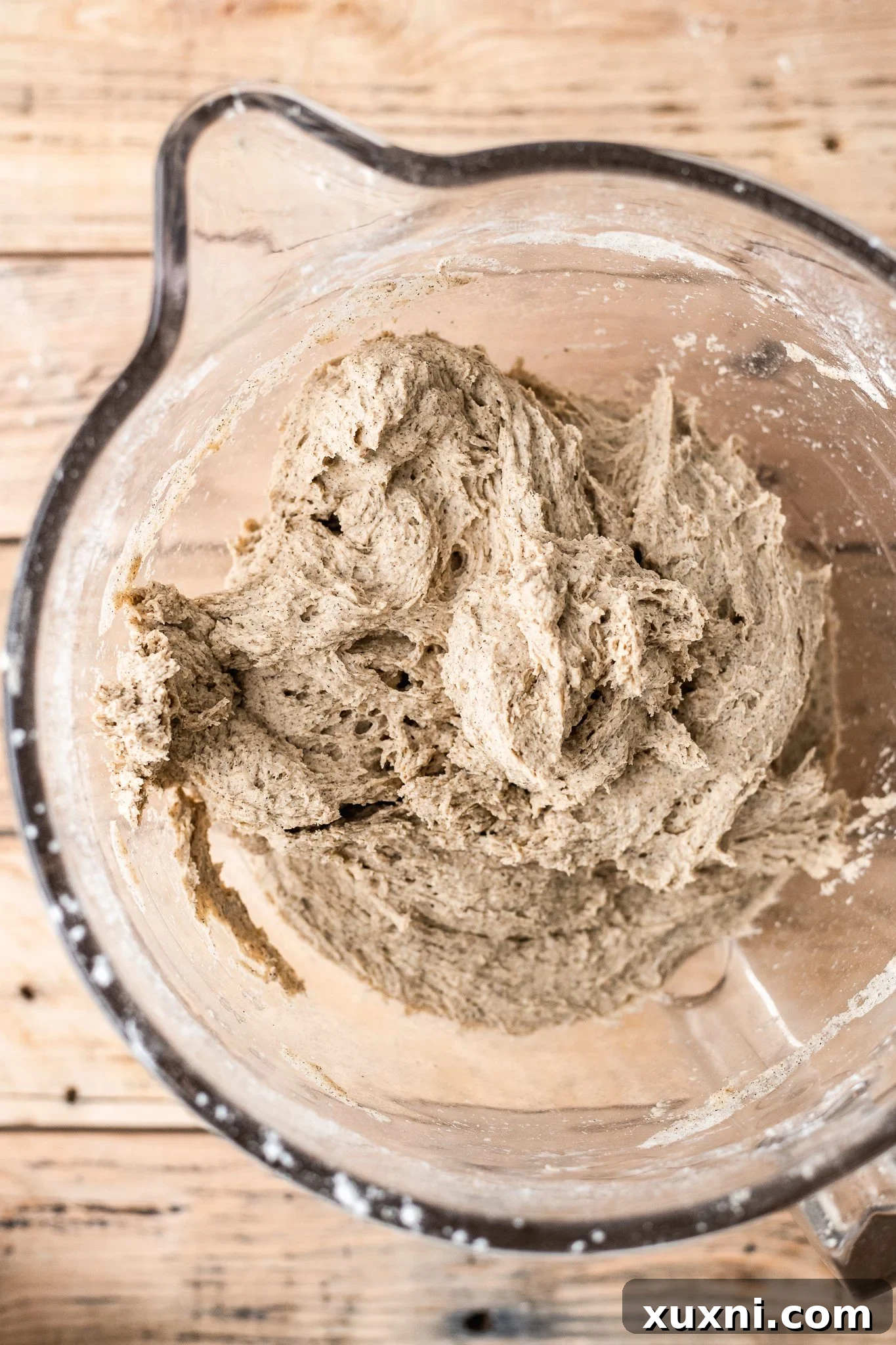 Your Perfect Gluten-Free Sandwich Bread: Homemade, Egg & Dairy-Free 7 The perfectly mixed gluten-free sandwich bread dough, showing its smooth, slightly tacky consistency after activation of psyllium husk.