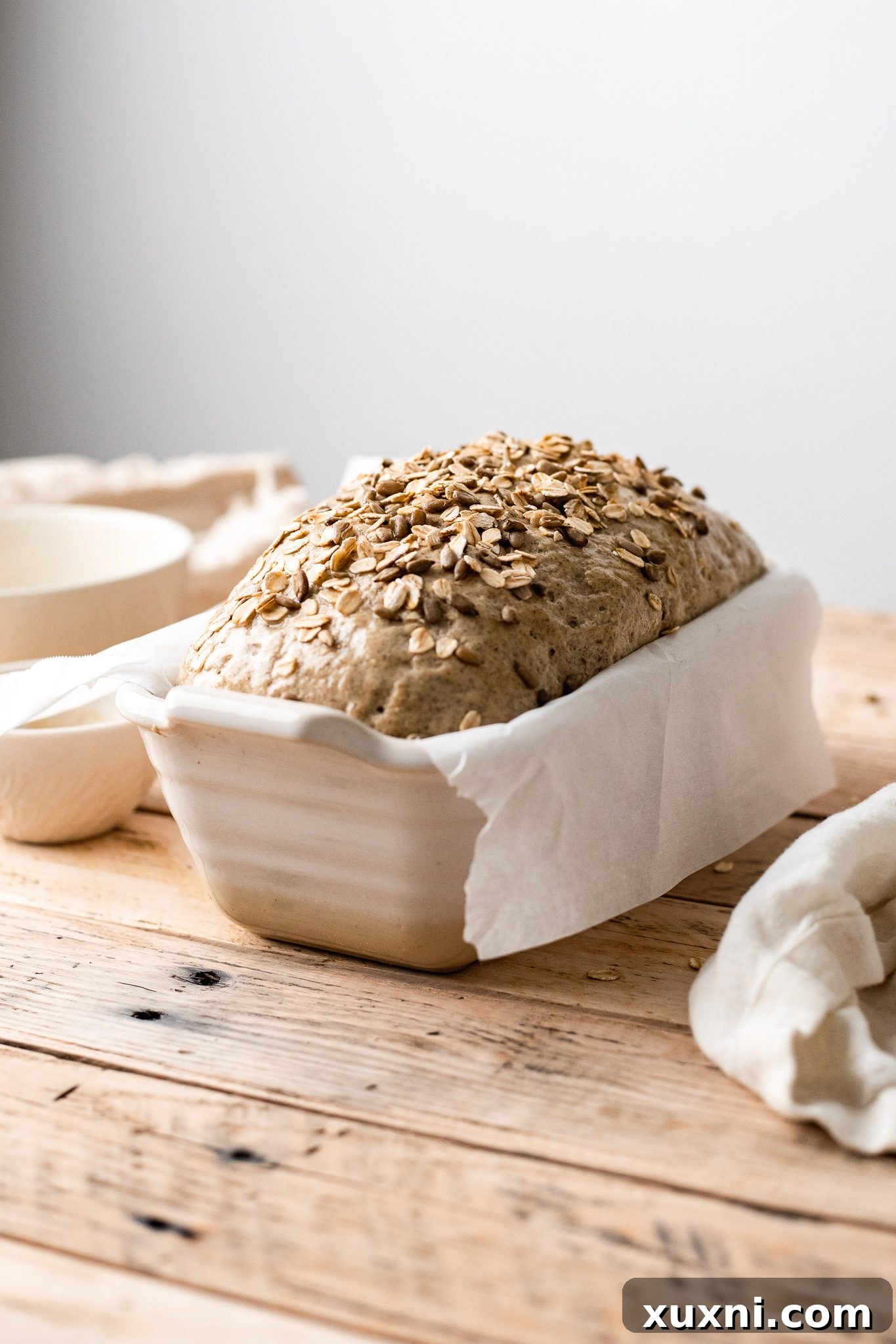 Your Perfect Gluten-Free Sandwich Bread: Homemade, Egg & Dairy-Free 9 Gluten-free dough beautifully risen in the loaf pan, just before going into the oven for baking.