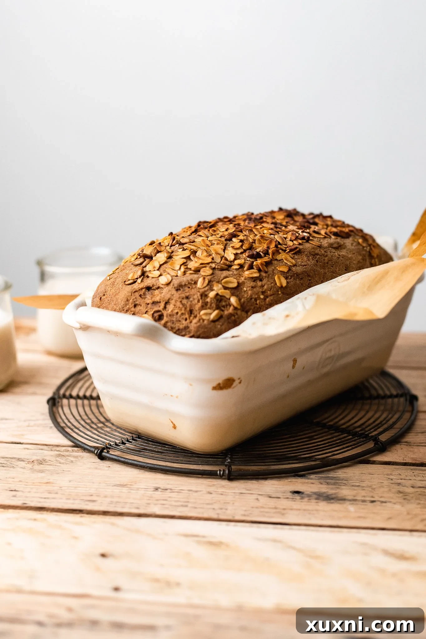Your Perfect Gluten-Free Sandwich Bread: Homemade, Egg & Dairy-Free 10 The fully baked gluten-free bread loaf, golden and crusty, fresh out of the oven.