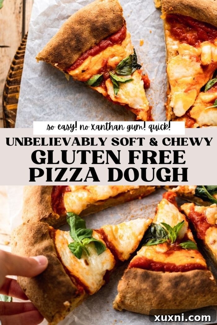 Gluten free pizza dough recipe Pinterest pin image