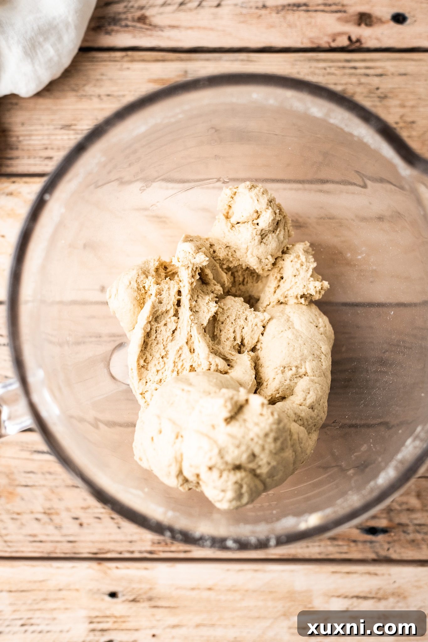 Gluten free pizza dough mixed and ready