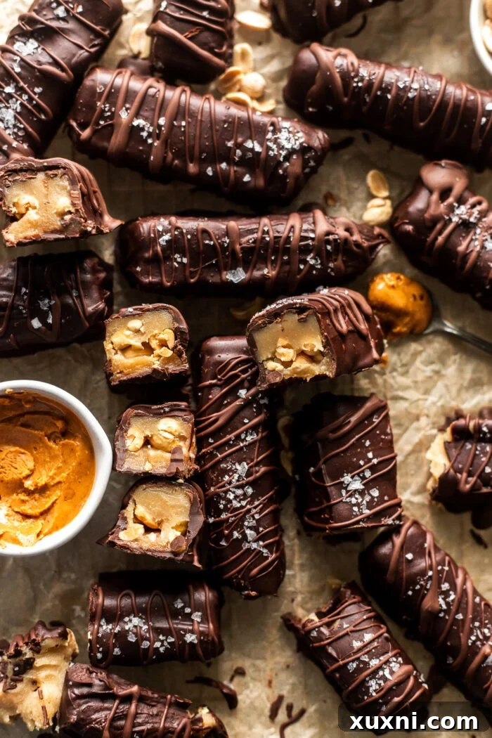 sliced vegan snickers bars
