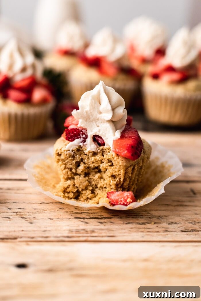bitten strawberry shortcake cupcake 