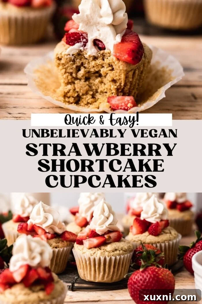 strawberry shortcake cupcake Pinterest image