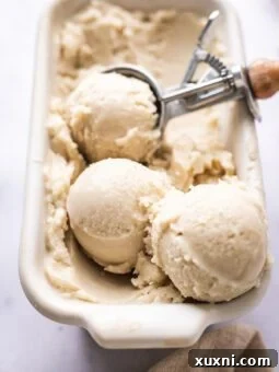 scoops of cream vegan vanilla ice cream