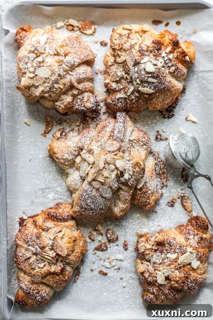 baked vegan almond croissants