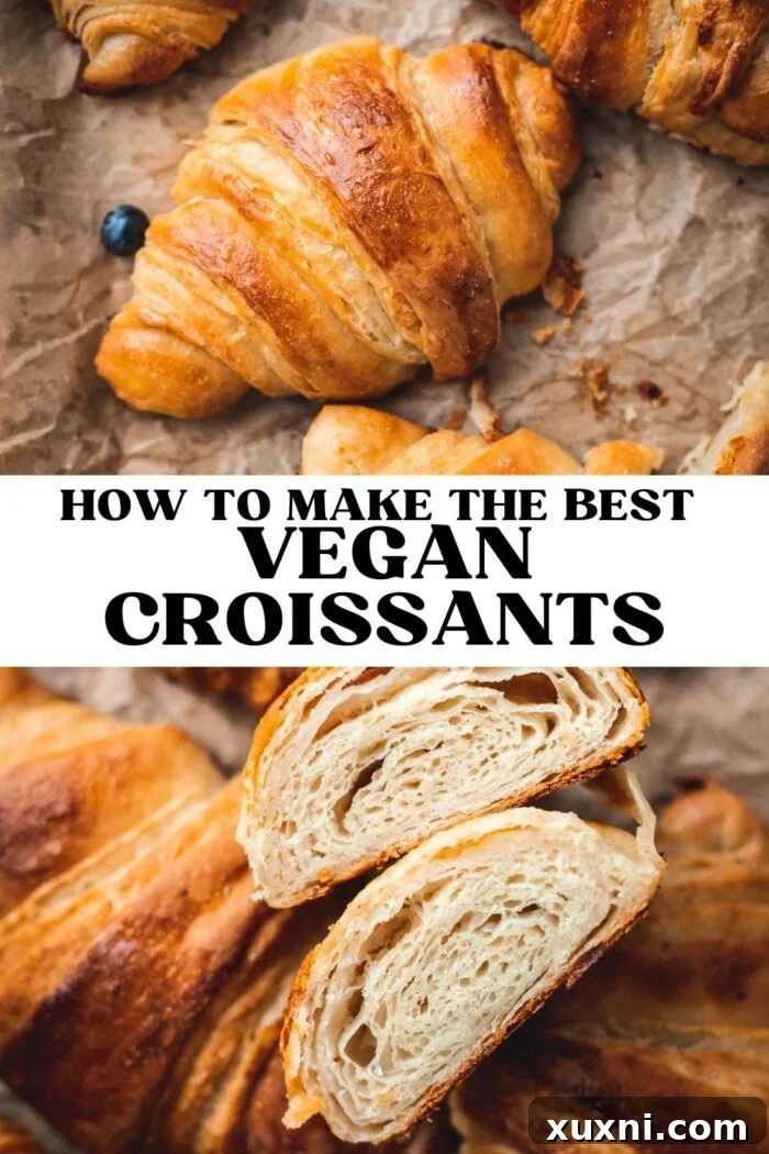vegan croissants Pinterest pin