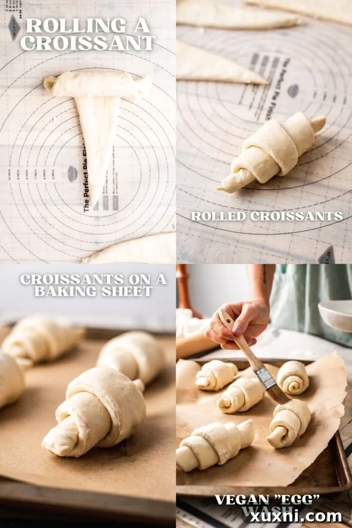 how to roll vegan croissants
