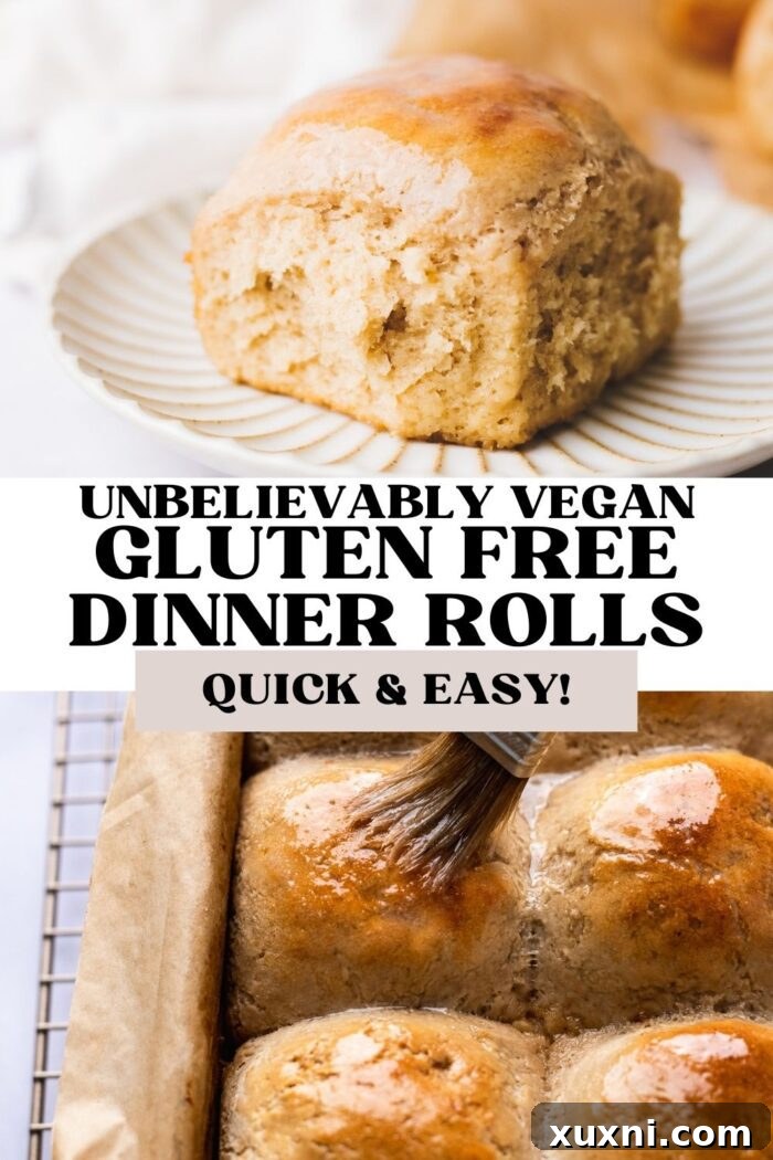 Pillowy Soft Gluten-Free Vegan Dinner Rolls, Made Easy 14 vegan gluten free dinner rolls Pinterest pin