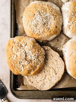 sliced open gluten free hamburger bun