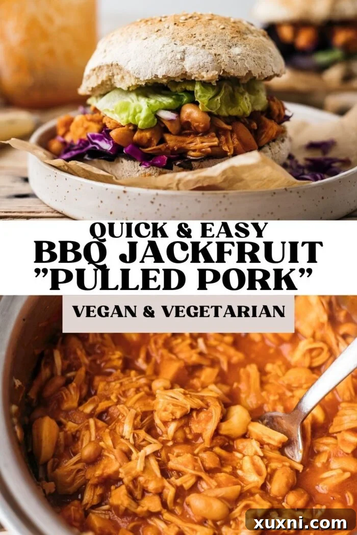 vegan bbq jackfruit pulled pork Pinterest pin