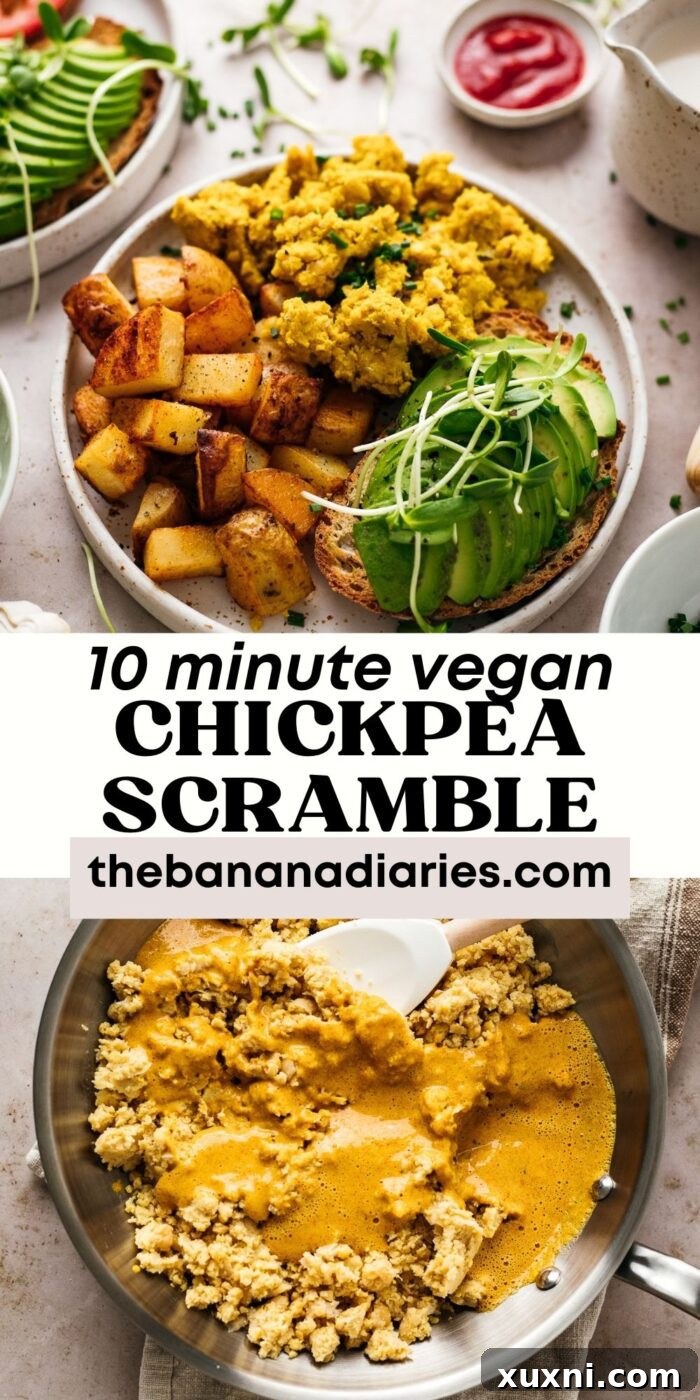 chickpea scramble pinterest pin graphic