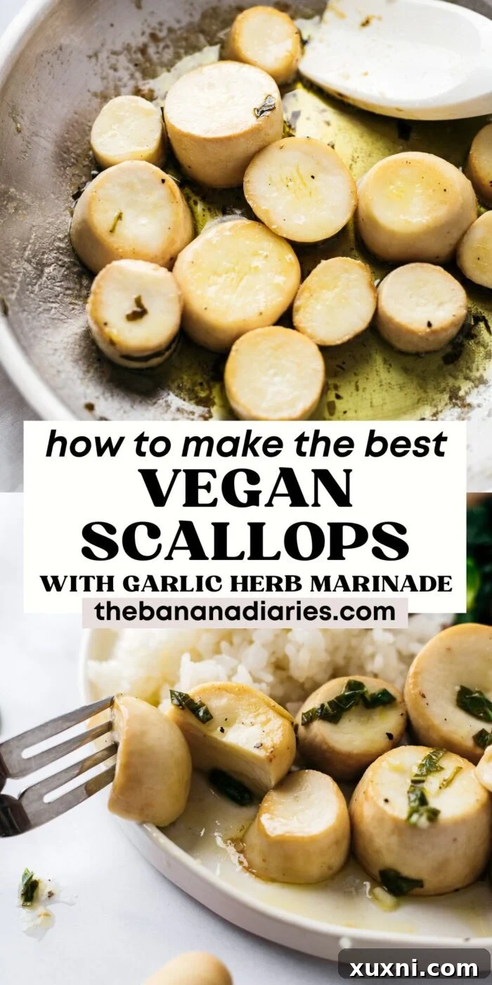 Effortless Plant-Based Scallops with Zesty Marinade 11 vegan scallops pinterest pin