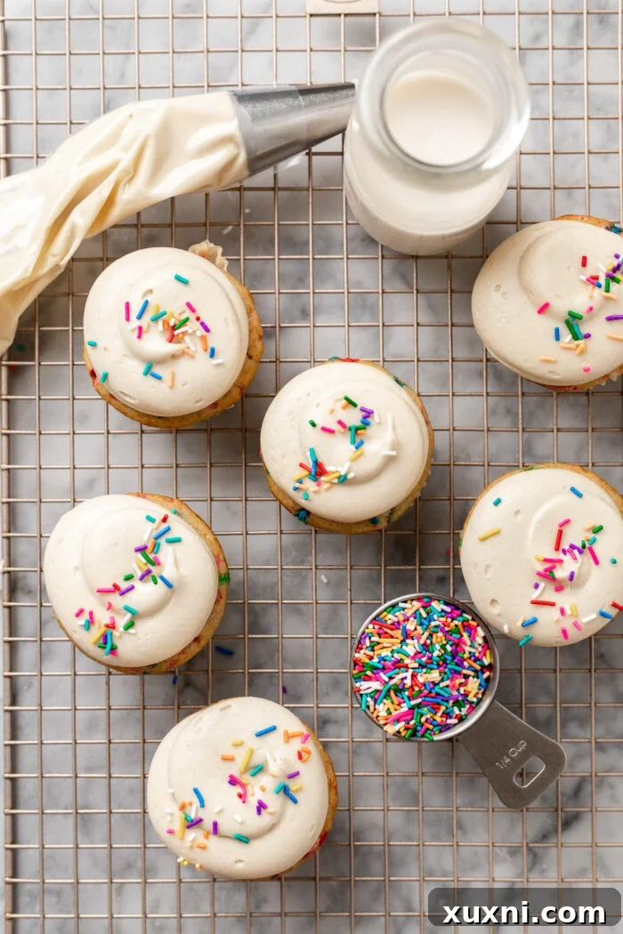 Vegan Funfetti Cupcakes Perfectly Moist for Four Days 7 frosted vegan funfetti cupcakes
