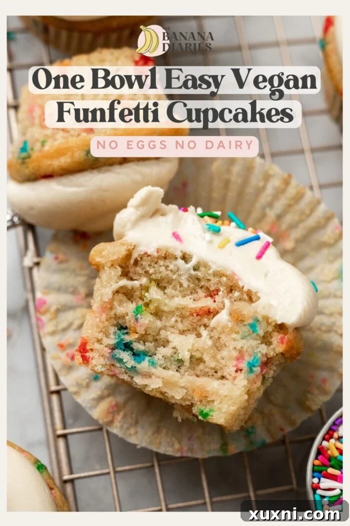 Vegan Funfetti Cupcakes Perfectly Moist for Four Days 10 Perfect Vegan Funfetti Cupcakes- Keeps Moist For 4 Days!! pinterest pin