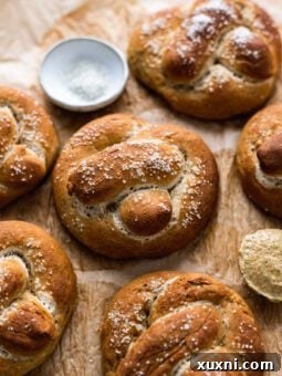 gluten free soft pretzels on parchment paper
