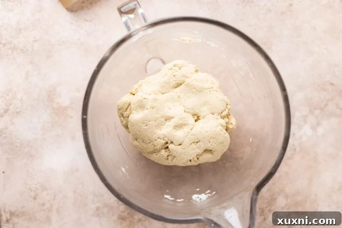 Pillowy Soft Gluten Free Vegan Pretzels 6 gluten free pretzel dough in a bowl