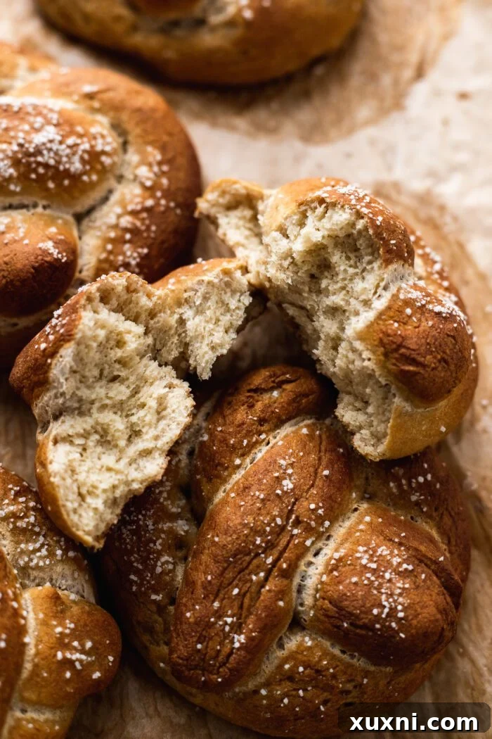 Pillowy Soft Gluten Free Vegan Pretzels 9 vegan gluten free soft pretzels ripped apart