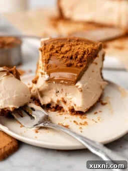 slice of eaten biscoff cheesecake