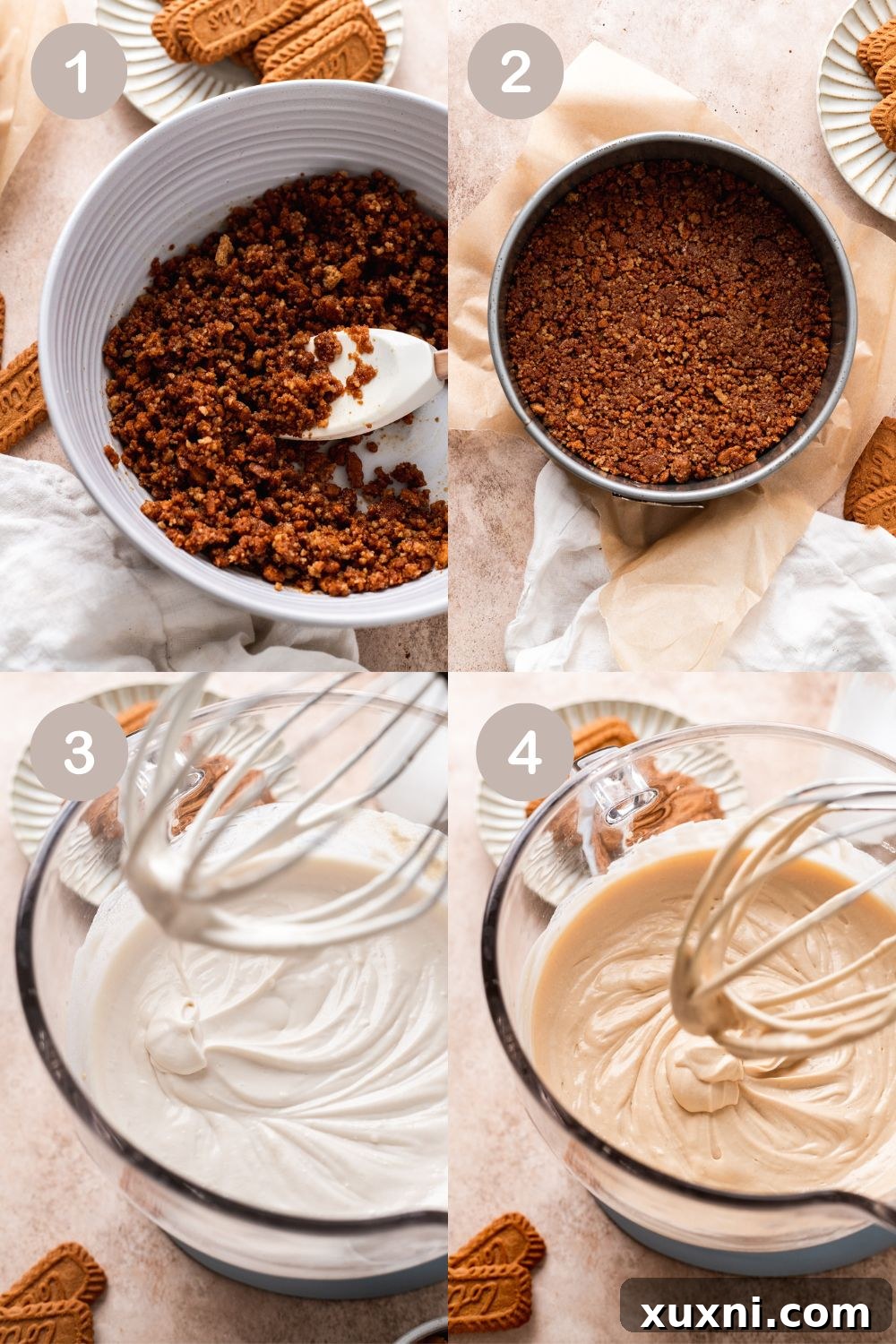 how to make vegan Biscoff cheesecake