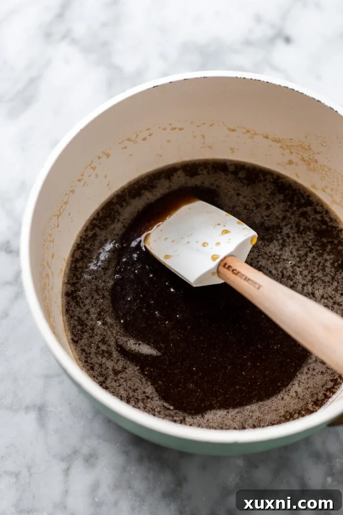 making the pecan caramel