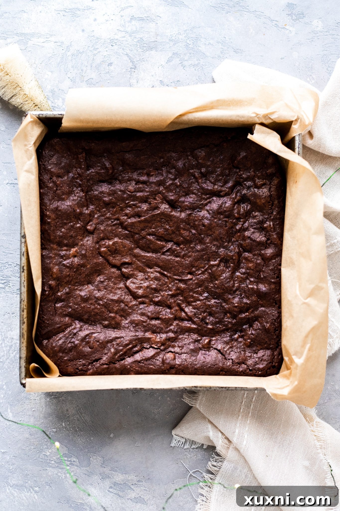peppermint brownies after baking