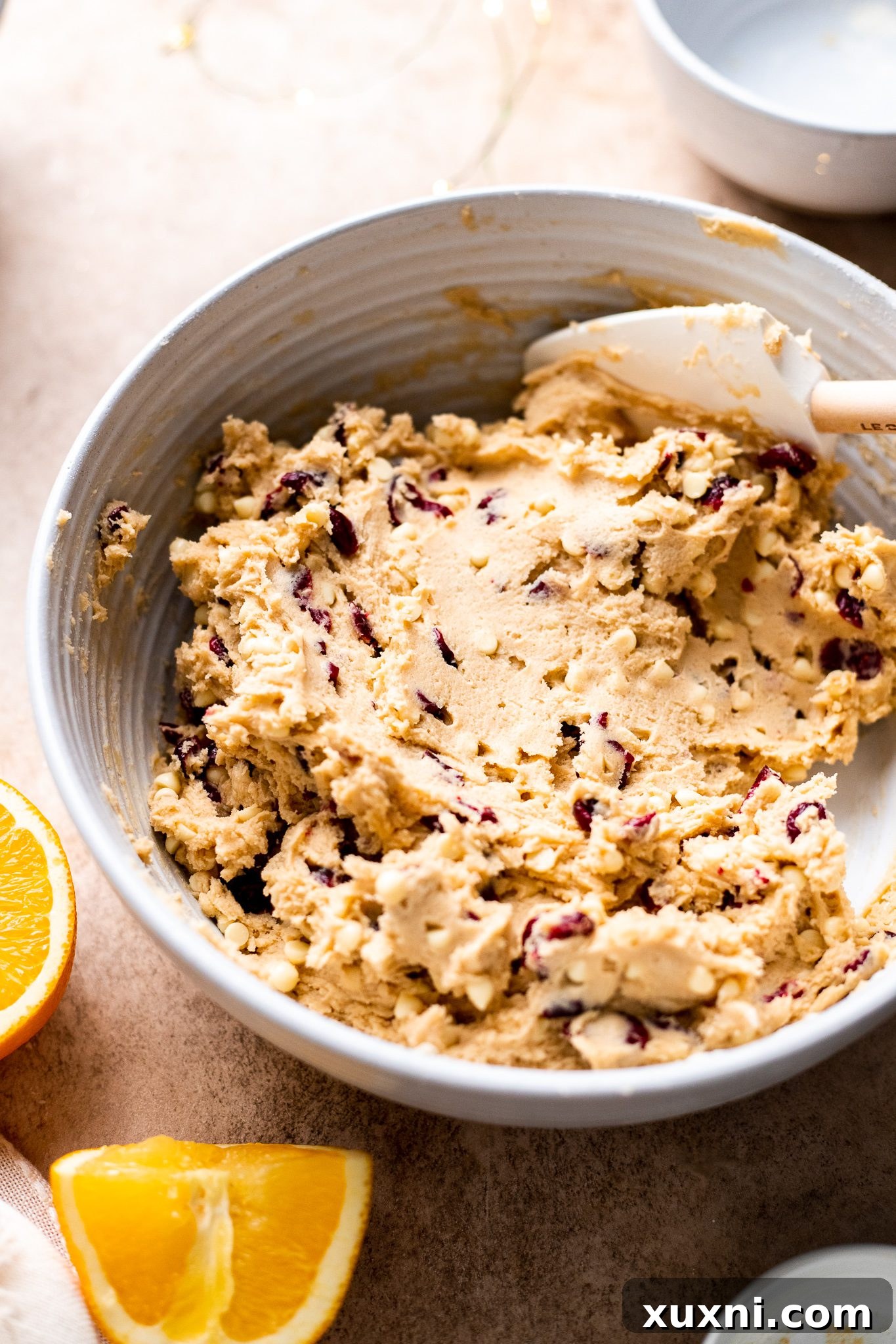 finished cranberry bliss bar dough