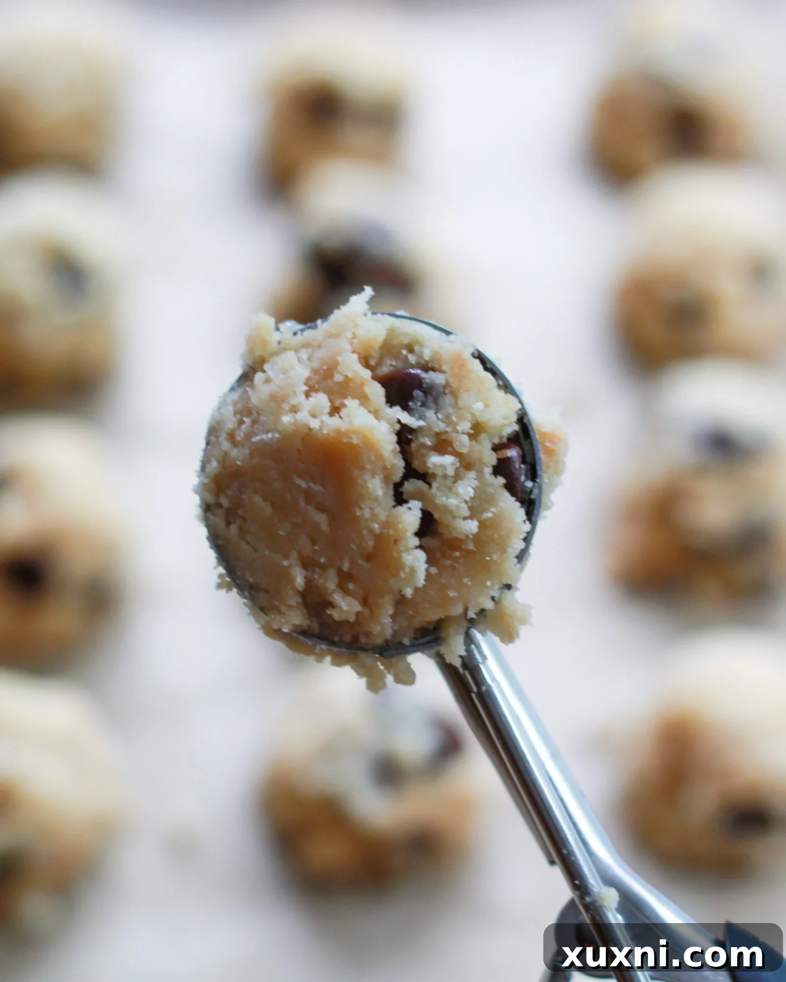cookie dough truffle in cookie scoop