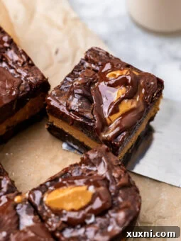 sliced vegan peanut butter brownie