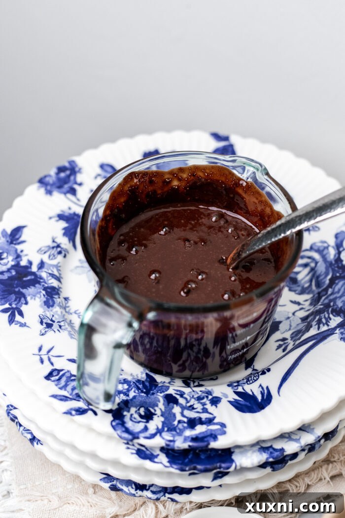 Small Batch Molten Vegan Peanut Butter Brownies with Toasted Caramel Flavor 5 fudge sauce for peanut butter brownies